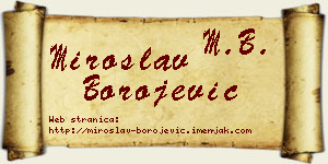 Miroslav Borojević vizit kartica